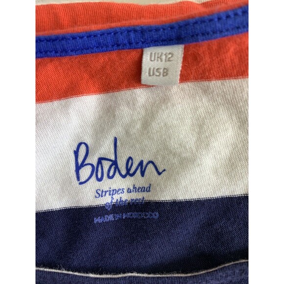 Boden Stripes Ahead of The Rest Color Block Top Size 8 Super Soft stretchy - Picture 9 of 9